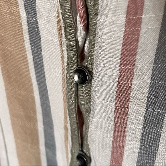 Maurices Multi Striped Button Front V Neck Short Sleeve Blouse XXL - Picture 6 of 10